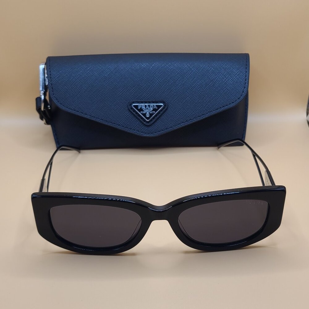PRADA PR 14YS Women Sunglasses - Dark Gray Lenses, Black Frame lichur_0 lichur_0